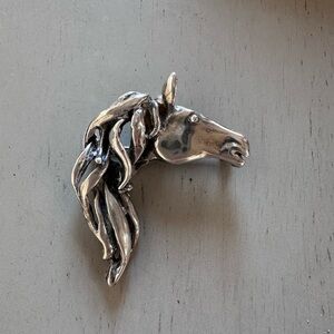 Silpada Vintage/Retired Sterling Silver 925 Horse Head Pin/Pendant Equestrian